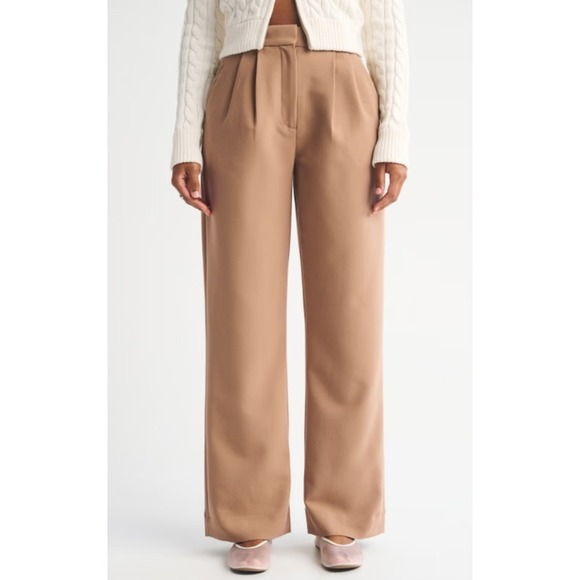 Abercrombie & Fitch Pants - ABERCROMBIE & FITCH Sloane Tailored Wide Leg Pant Brown Women Size 30L Long Tall
